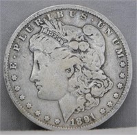 1891 Morgan Silver Dollar.