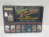 Zippo counter display with (8) NEW Zippo lighters