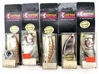 (5) NOS Cotton Cordell Fishing Lures