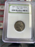 INB CERTIFIED EARLY JEFFERSON NICKEL - 1947