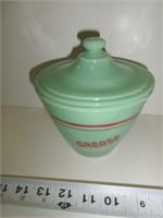 JADEITE COVERED GREASE BOWL