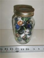 JAR OF SHOOTER MARBLES