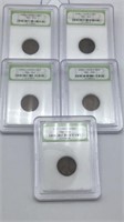 Early Lincoln Cent Lot of 5