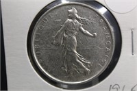 1965 French Silver 5 Francs Coin