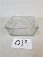 Anchor Hocking 1932 Vtg Design Glass Dish w/ Lid