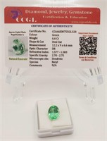 (KK) Natural Emerald - Oval Cut-6.6 cts. -