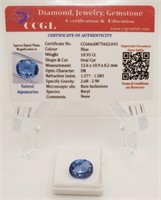 (KK) Natural Aquamarine- Oval Cut - 10.95 cts. -