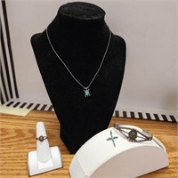 N.A. Lot Ring, bracelet, pendant necklace no marks