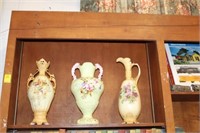 3 Tall Porcelain Vases