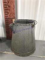 Enamel gray pot -approx 12" T