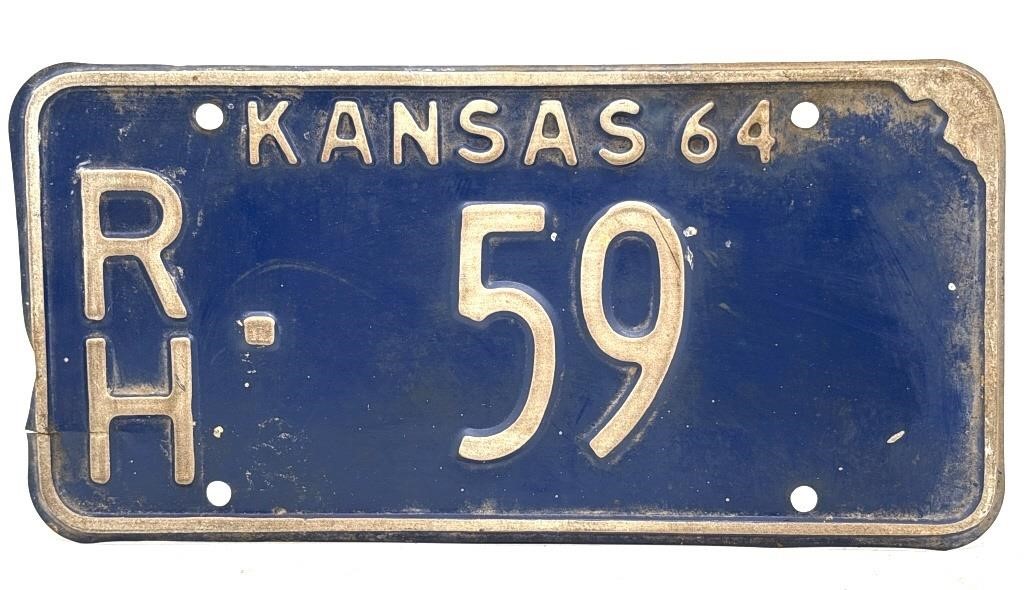 1964 Kansas License Plate