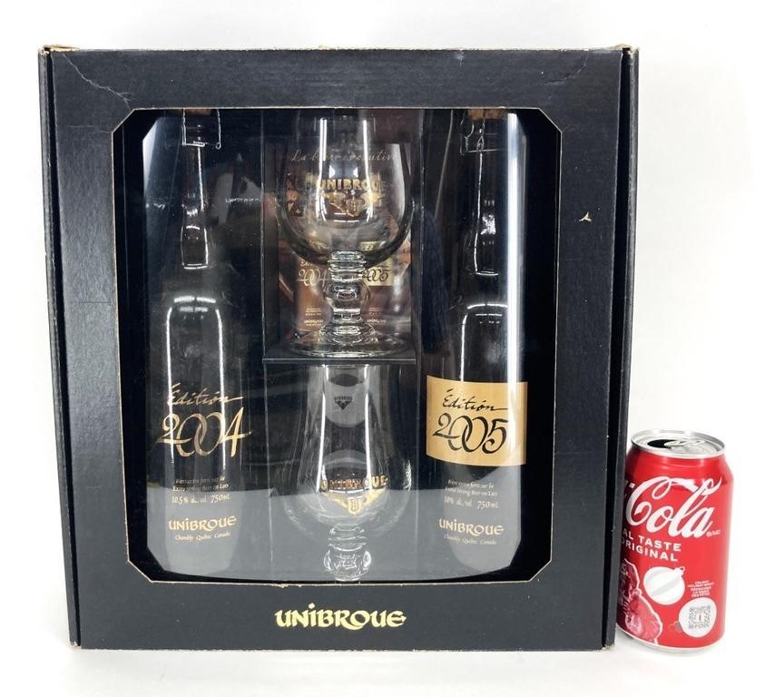 Ensemble Unibroue édition 2004-2005 + 2 Verres