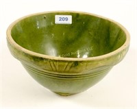 Green 8 1/2" vintage stoneware mixing bowl