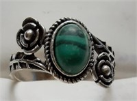 RING W/ TURQUOISE COLOR STONE MARKED 925 SZ6
