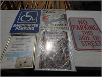 (4) Assortment of Metal Signs