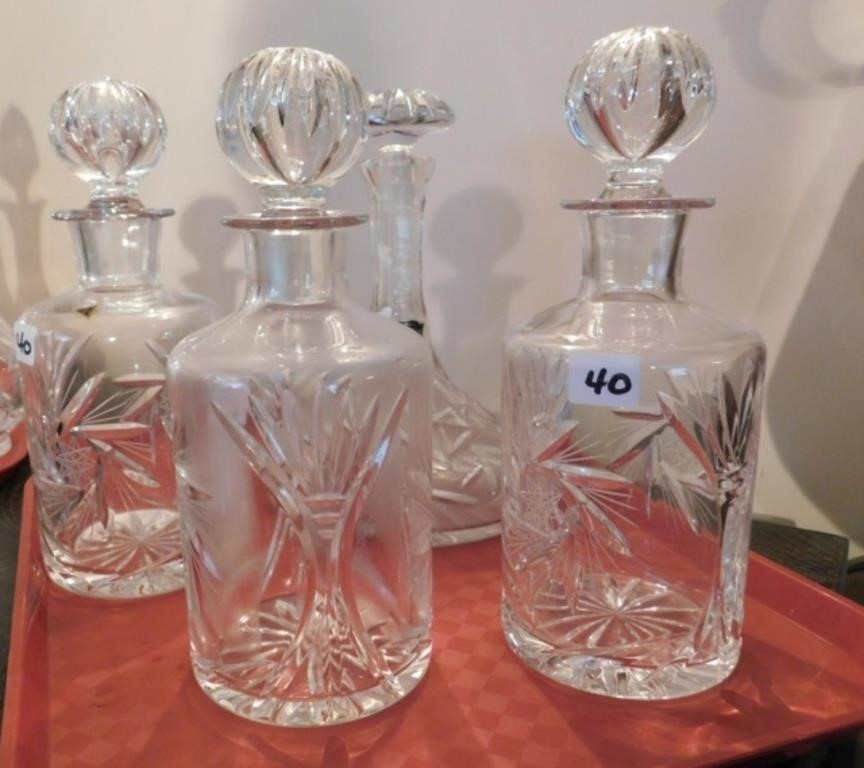 4 Crystal Decanters