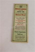 Original 1935 - 1936 Official Government Road Map