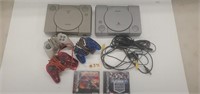 (2) Playstation Systems w/ Controllers, & Games