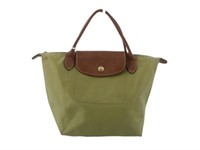 LONGCHAMP Green & Brown Pliage Hand Bag