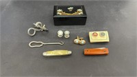 VINTAGE CUFF LINKS, KNIVES & MORE