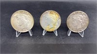 (3) PEACE SILVER DOLLARS, 1922,1923,1924