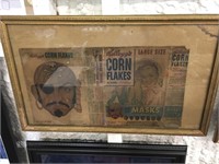 Framed Vintage Corn Flakes Box - Pirate Mask