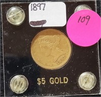 1897 LIBERTY $5 GOLD COIN