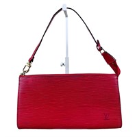 Louis Vuitton Red Epi Accessories Pochette Bag