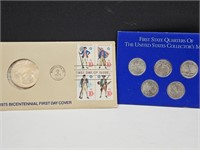 State Quarters & 1975 1st Day Cover