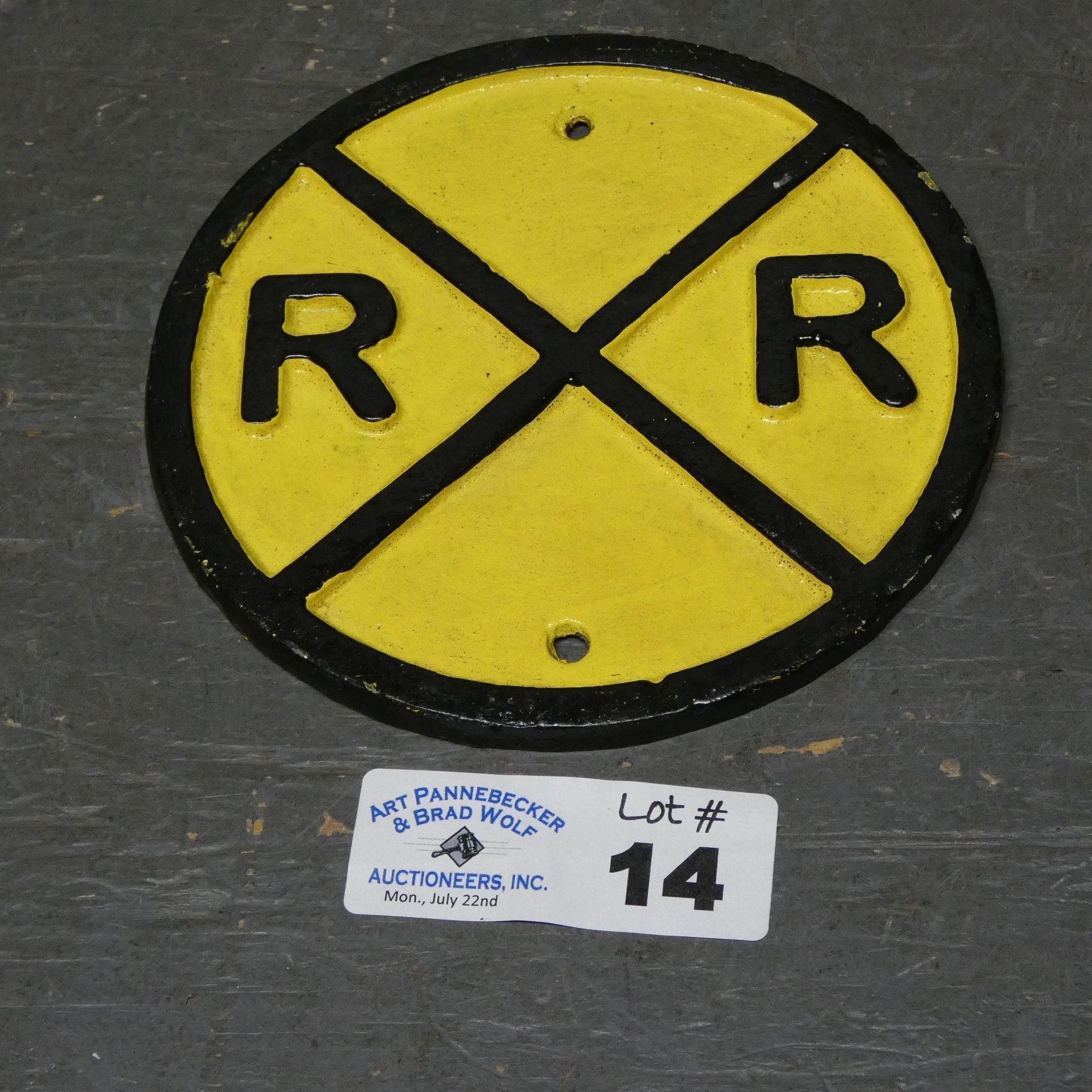 Cast Iron Railroad Crossing Sign