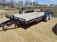 2003 PJ 18' flatbed, tandem axle, dove tail, ramps