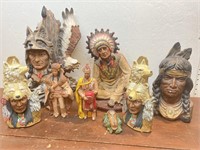 8 Native American ceramic and resin? Figures