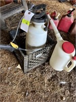 Pumpup sprayer, crate and jug