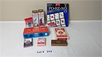 POKER CHIPS, CARDS, RACK AND POKENO
