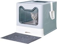 W4777  Cat Litter Box with Mat and Scoop, Large Fo