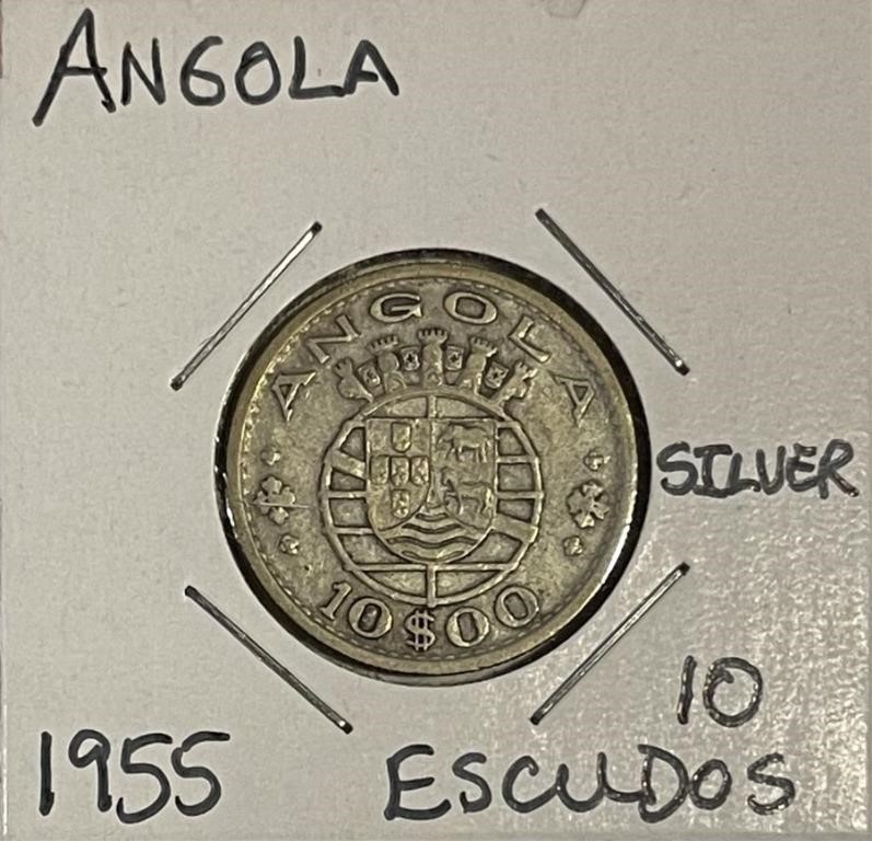 Angola 1955 Silver 10 Escudos