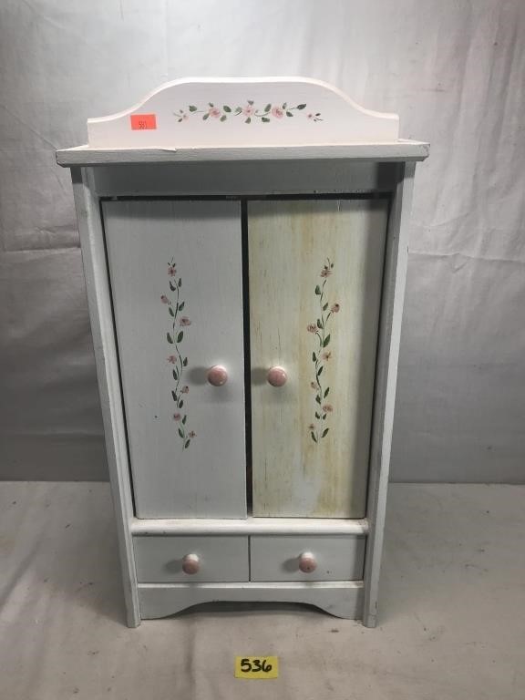 Doll Cabinet With Doll Cothes
