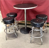 Bistro Table with 4 Swivel Stools