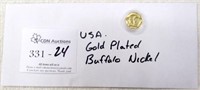 USA Gold Plated Buffalo Nickel