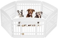 IRIS USA 24" Exercise 6-Panel Pet Playpen - White