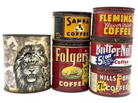 Vintage Coffee and More Tins : Folgers, Hills