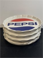 Four Pepsi Snack Plates * 1/2" NIB
