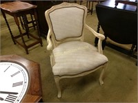 French Style Parlor Chair With Discolored Fabric