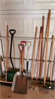 Garden tool lot shovels rakes