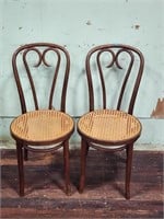 2 Bentwood Chairs with Caned Seats