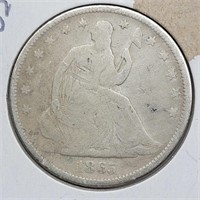 1865 S SEATED LIBERTY HALF DOLLAR