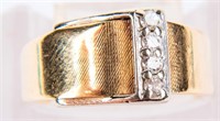 Jewelry 14kt Yellow Gold Diamond Buckle Ring