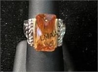 CITRINE  AND 18k GOLD/SILVER RING