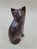 Ironwood Hand Carved Cat Sculpture vtg