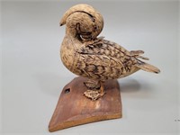 Artistian Hand Carved Bird Sculpture, Signed